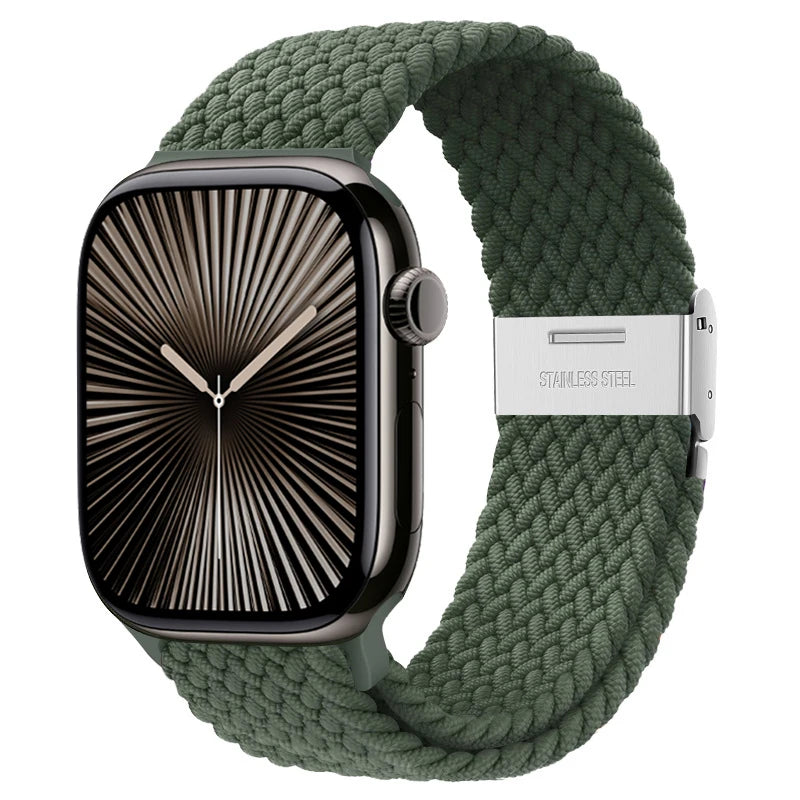 band For Apple Watch band 46mm 45mm 44mm 49mm 40mm 41mm 42mm Braided loop correa band Apple Watch Series 10 8 9 7 5 SE 6 4 Ultra