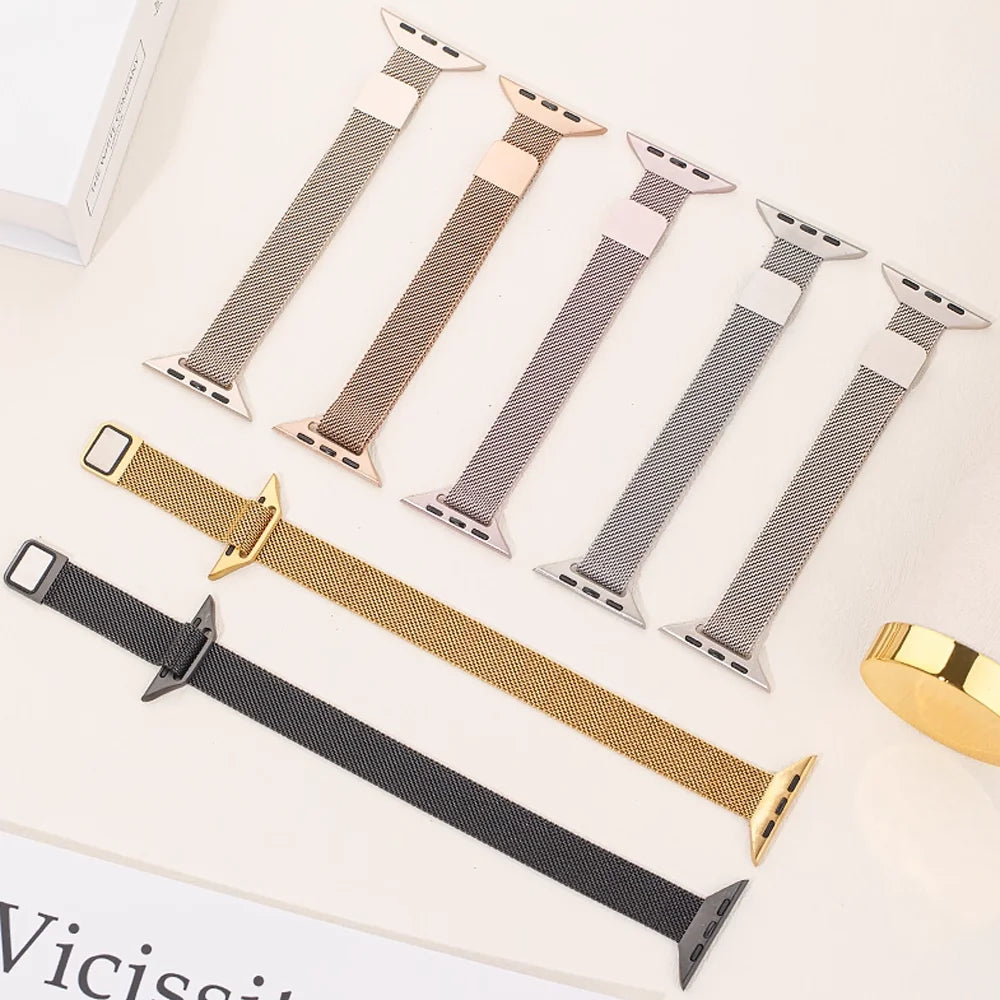 Slim Milanese Loop band For Apple Watch Ultra 3 band 40mm 44mm 41mm 45mm 42mm 49mm band Correa Apple Watch Series 11 10 9 8 7