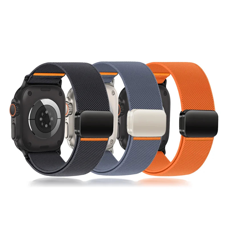 3PCS Magnetic band For Apple Watch Ultra 2 band 49mm 46mm 45mm 42mm Elastic nylon Loop band Apple Watch Series 10 9 8 7 SE 44mm