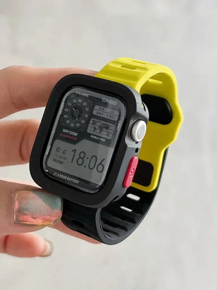 Candy Silicone Case+ band For Apple Watch Series 9 45mm band 8 7 42mm 41mm SE 6 5 4 3 2 1 44mm 40mm 38mm Apple Watch Ultra 2 49mm