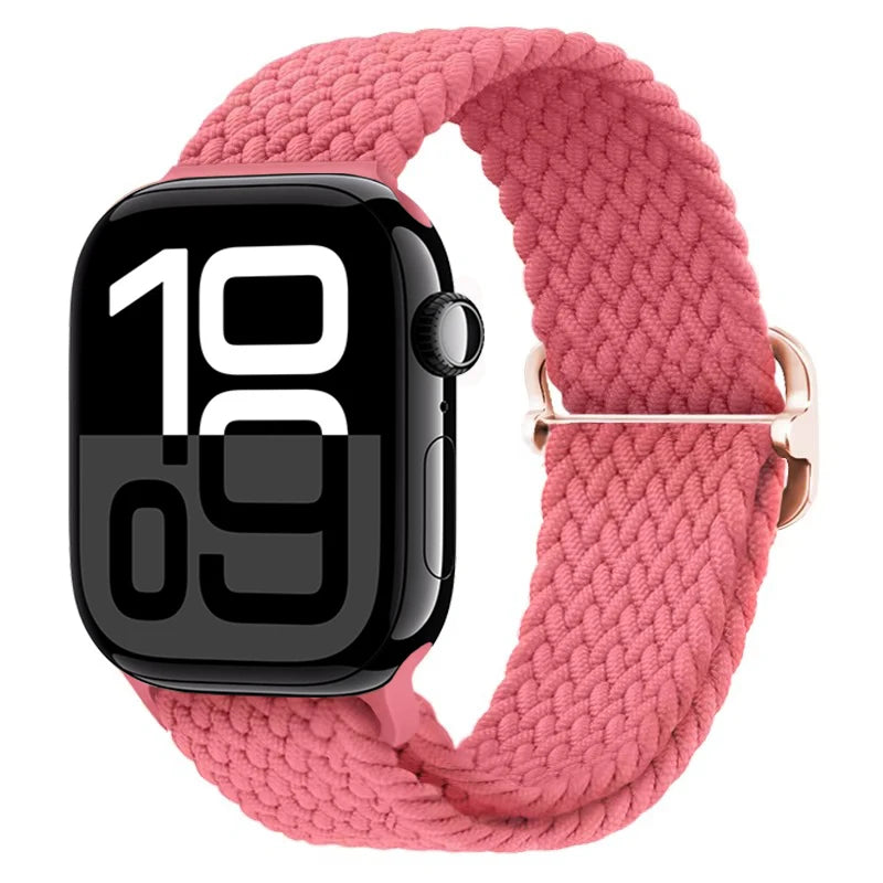 Braided Nylon band For Apple Watch Ultra 49mm 46mm 45mm 44mm 42mm 41mm 40mm Elastic band Apple Watch 11 10 9 8 7 SE 4 5 6 Belt