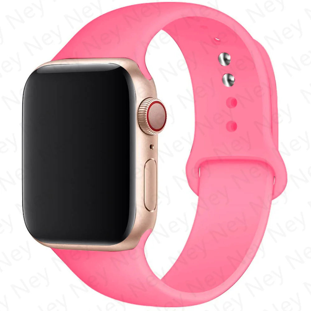 Silicone band For Apple Watch Ultra 2 49mm 44mm 45mm 40mm 49mm 41mm 38mm 42mm sport band Apple Watch Series 8 7 6 5 4 3 SE band