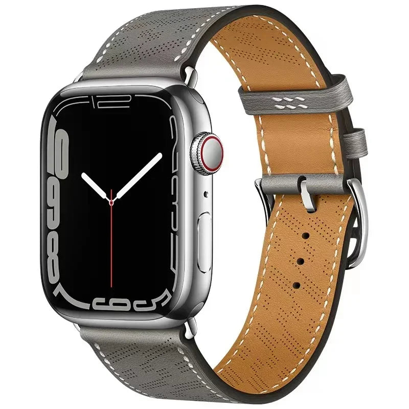 Leather band For Apple Watch Ultra 2 49mm 9 8 7 45mm 41mm High quality business wristband For Apple Watch 6 5 4 3 SE 44mm 40mm 42mm