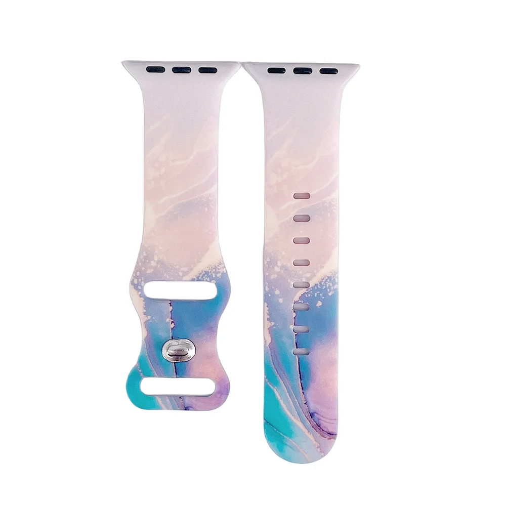 Patterned Silicone band For Apple Watch band Ultra 49mm 45mm 44mm 41mm 40mm For Apple Watch Series 9 8 7 6 5 4 3 2 1 SE Watch bands