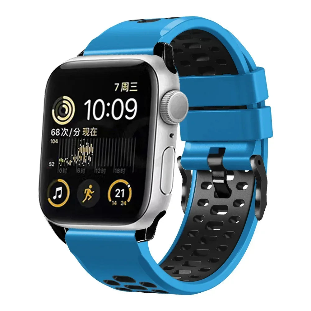 Sport Silicone band For Apple Watch Ultra 2 49mm band Wristband For Apple Watch Series 9 8 7 SE 6 45mm 44mm 42mm Accessory