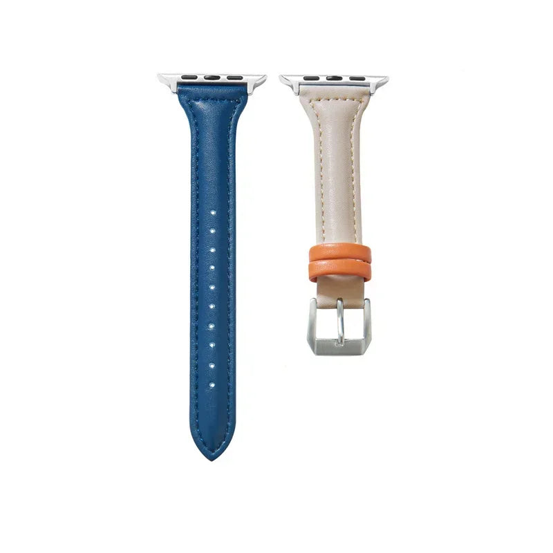 Slim Leather band For Apple Watch band 44mm 40mm 41mm 45mm 44mm band aple watch Series 10 11 46mm 42mm band Ultra 2 3 49mm