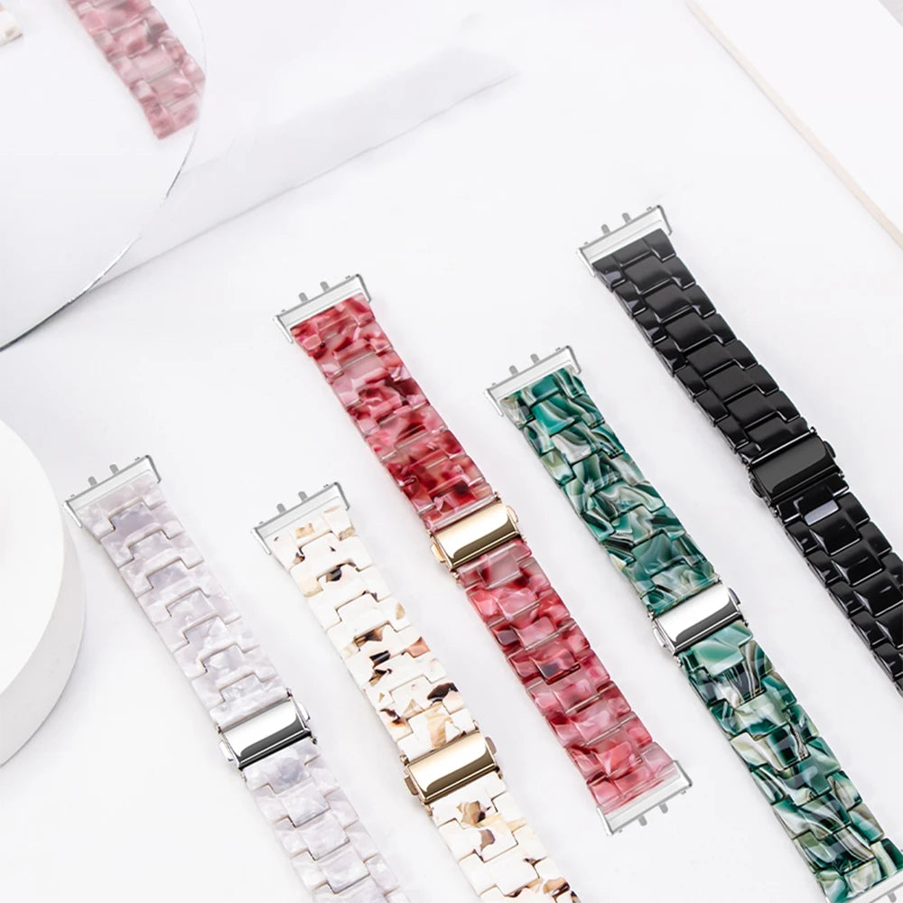 Resin Strap Compatible with Samsung Galaxy Fit3 Quick Release Men Women Bracelet for Galaxy Fit 3 Strap