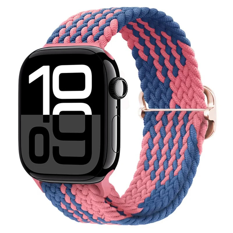 Braided Nylon band For Apple Watch Ultra 49mm 46mm 45mm 44mm 42mm 41mm 40mm Elastic band Apple Watch 11 10 9 8 7 SE 4 5 6 Belt