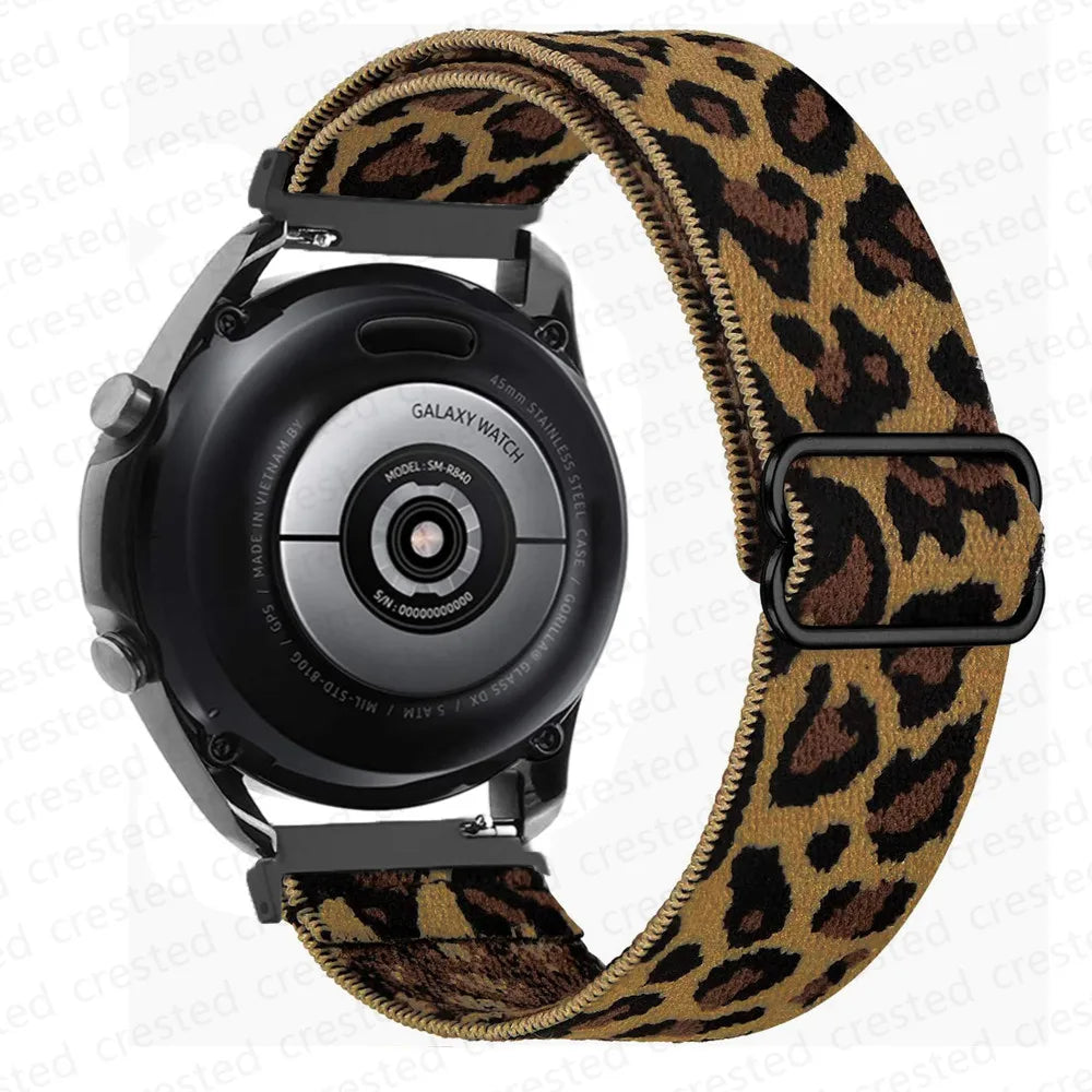 20mm 22mm strap For Samsung Galaxy watch 7/6/5 pro/4/classic/Active 2/Gear S3 Adjustable Nylon Elastic Huawei GT 2/4/3 Pro band