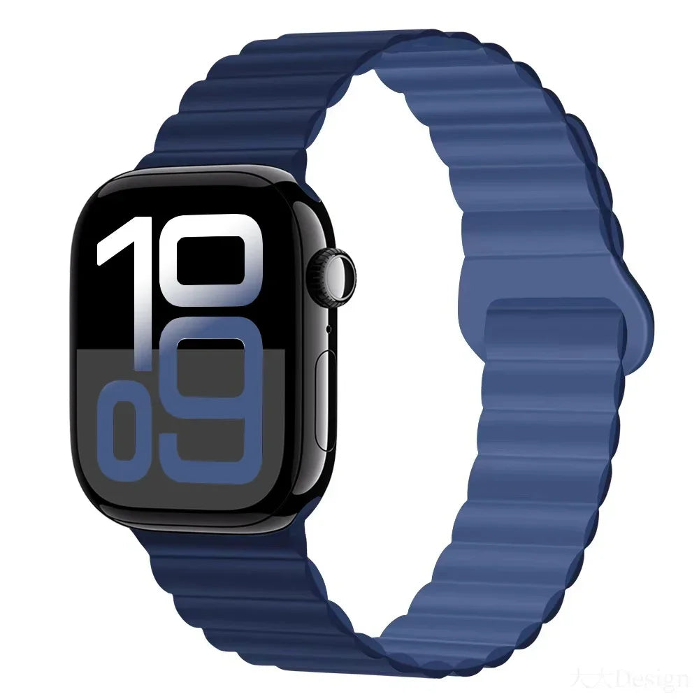 Silicone band for Apple Watch Ultra 3 2 1 49mm 11 10 42mm 46mm Magnetic band for Series 9 8 7 6 5 4 SE3 41mm 45mm 44mm 40mm