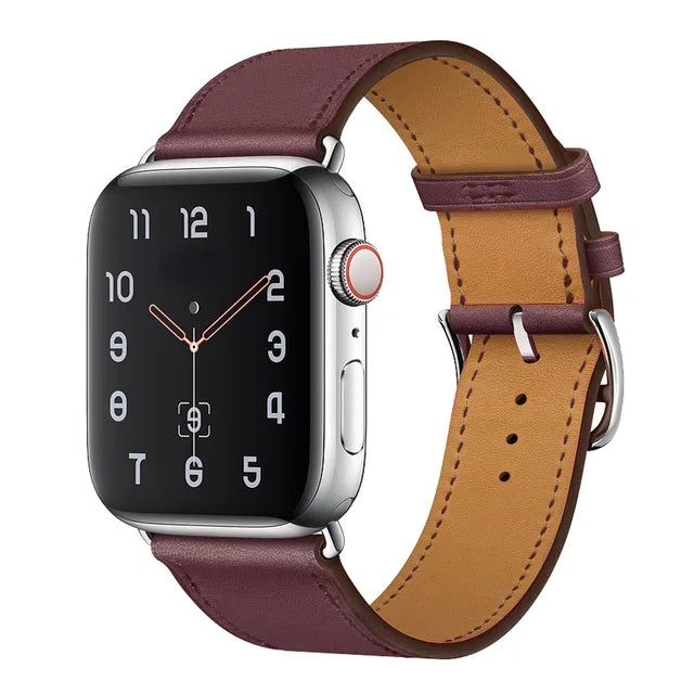 Leather band For Apple Watch Ultra 2 49mm 9 8 7 45mm 41mm High quality business wristband For Apple Watch 6 5 4 3 SE 44mm 40mm 42mm