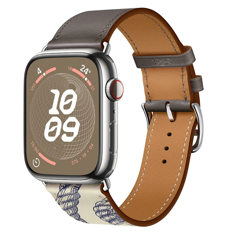 Leather band For Apple Watch Ultra 2 49mm 9 8 7 45mm 41mm High quality business wristband For Apple Watch 6 5 4 3 SE 44mm 40mm 42mm