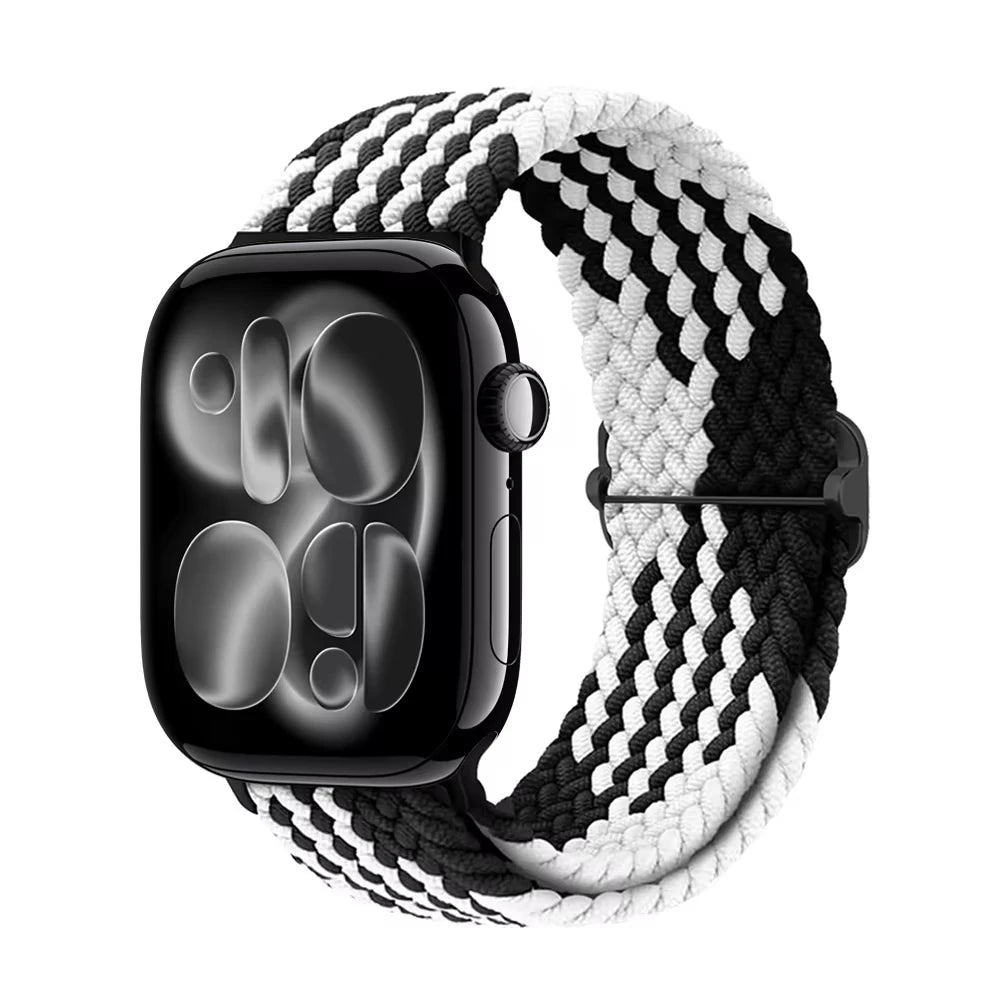 Braided band For Apple Watch band 44mm 45mm 49mm 46mm 40mm 41mm 38mm Elastic Adjustable Nylon band Apple Watch Series 11 10 9 8 SE 7 Ultra3