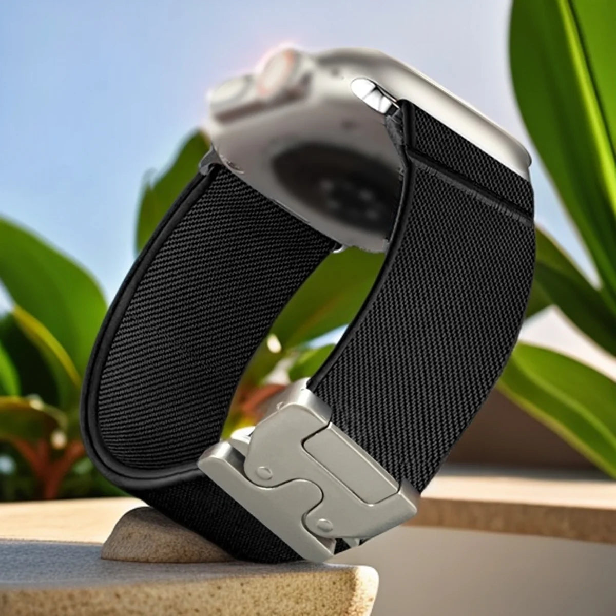 Nylon Loop Compatible With Apple Watch band Series 10 9 38mm 40mm 41mm 42mm 44mm 46mm 46mm 49mm Woman Man Parachute Style Buckle Elastic Ban