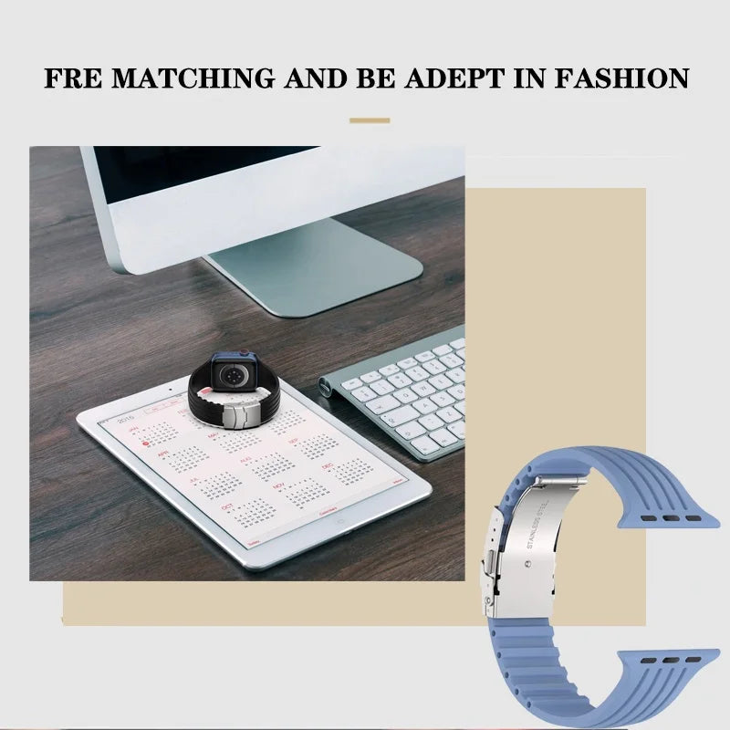 Silicone band Soft band For Apple Watch Ultra 2 44mm 40mm 49mm 45mm 41mm 38mm 42mm 45mm Apple Watch Series 3 6 SE 7 8 9