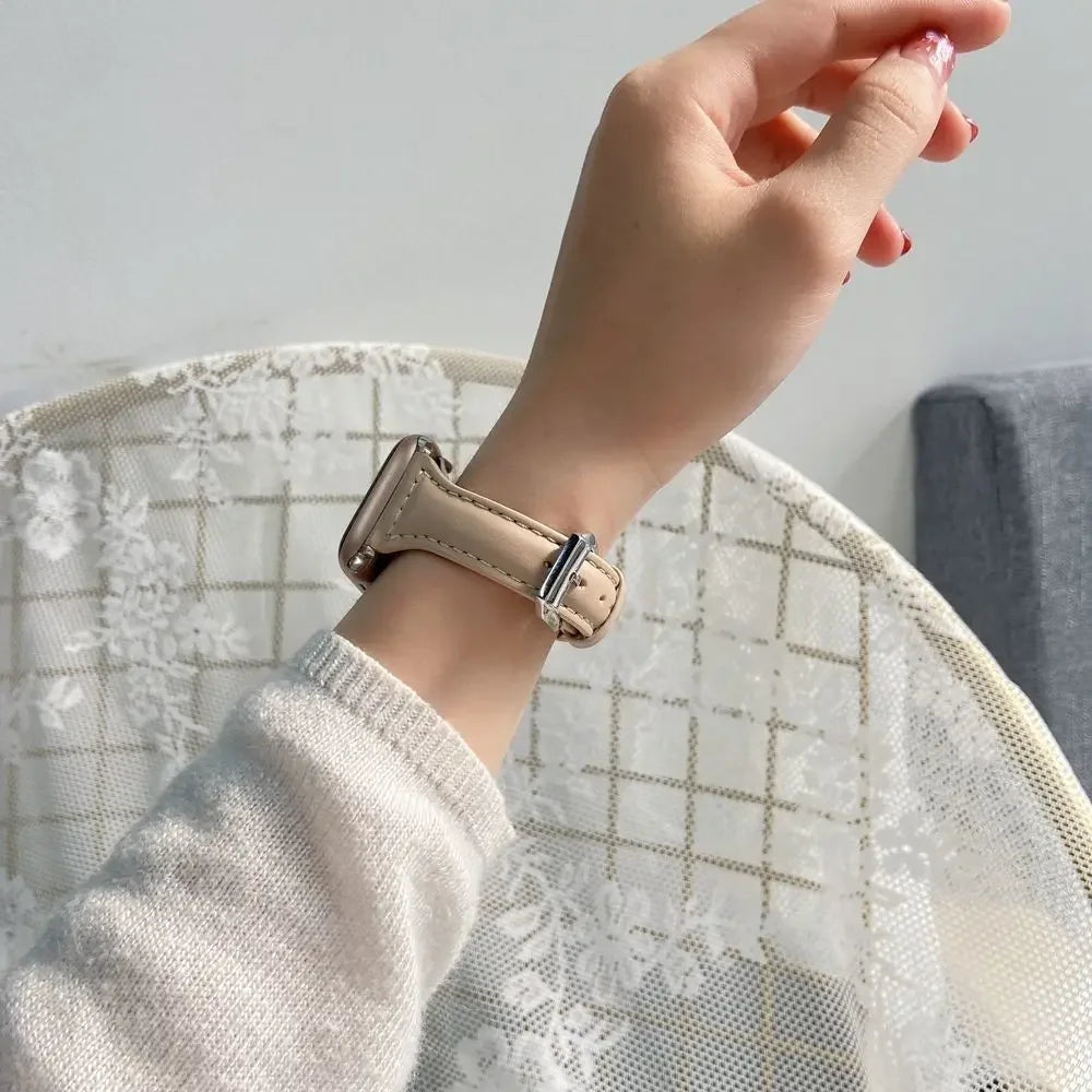 Slim leather band for Apple Watch band Ultra 2 49mm Series 10 7 8 9 41mm 45mm 38mm 42mm Wrist band Apple Watch SE 6 5 4 40mm 44mm m