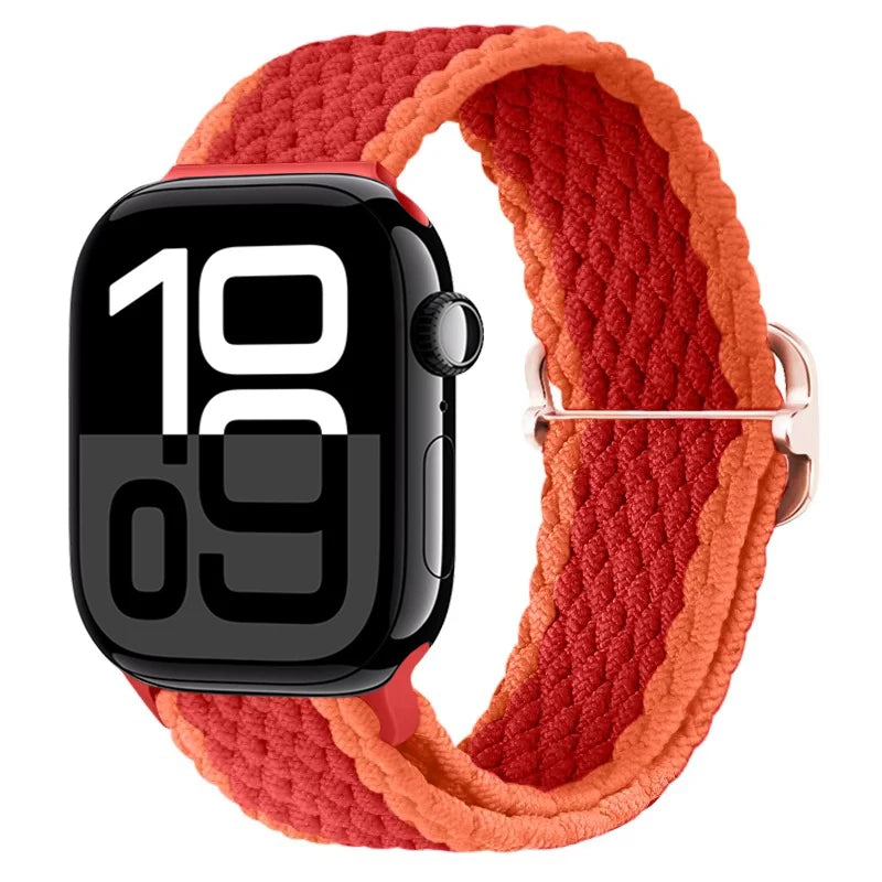 Braided Nylon band For Apple Watch Ultra 49mm 46mm 45mm 44mm 42mm 41mm 40mm Elastic band Apple Watch 11 10 9 8 7 SE 4 5 6 Belt