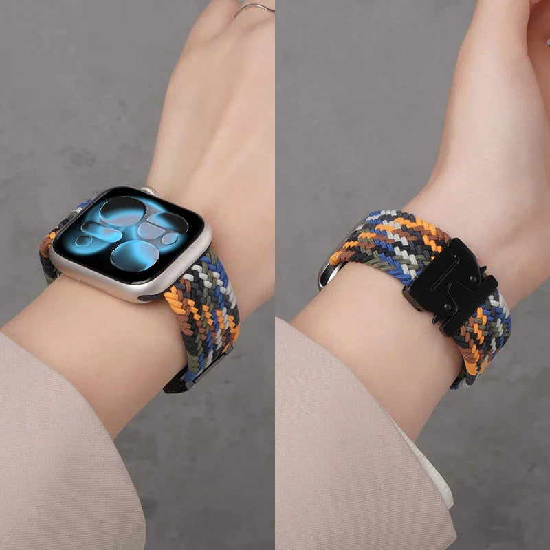 For Apple Watch Ultra 3 2 49mm 46mm 44mm 45mm 42mm 40mm 41mm Braided and Solo Loop Parachute button band Series 11 10 9 SE 8 7 6 5