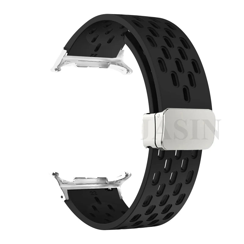 Silicone Strap for Samsung Galaxy Watch 8 40mm 44mm 8 Classic 46mm Magnetic Buckle Band Breathable Watchband No Gaps Bracelet