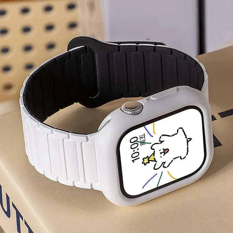 Case+band Silicone band For Apple Watch 46mm 42mm 49mm 44mm 40mm 45mm 41mm for Apple Watch Series 11 10 9 8 7 6 5 4 SE 3 Ultra 3