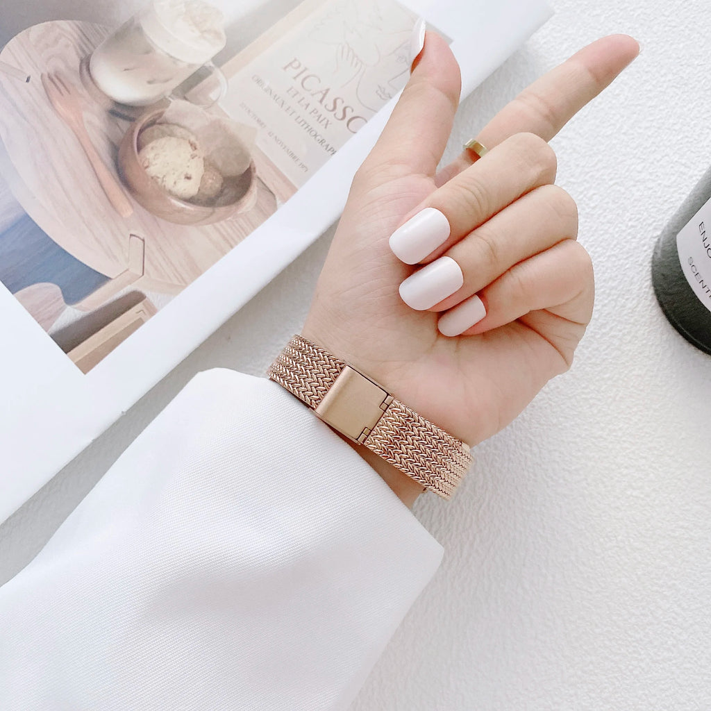 Slim band metal band for Apple Watch 10 9 8 7 6 SE 5 4 44mm 45mm 49mm Ultra Stainless Steel Milanese band for Apple Watch 42mm 46mm