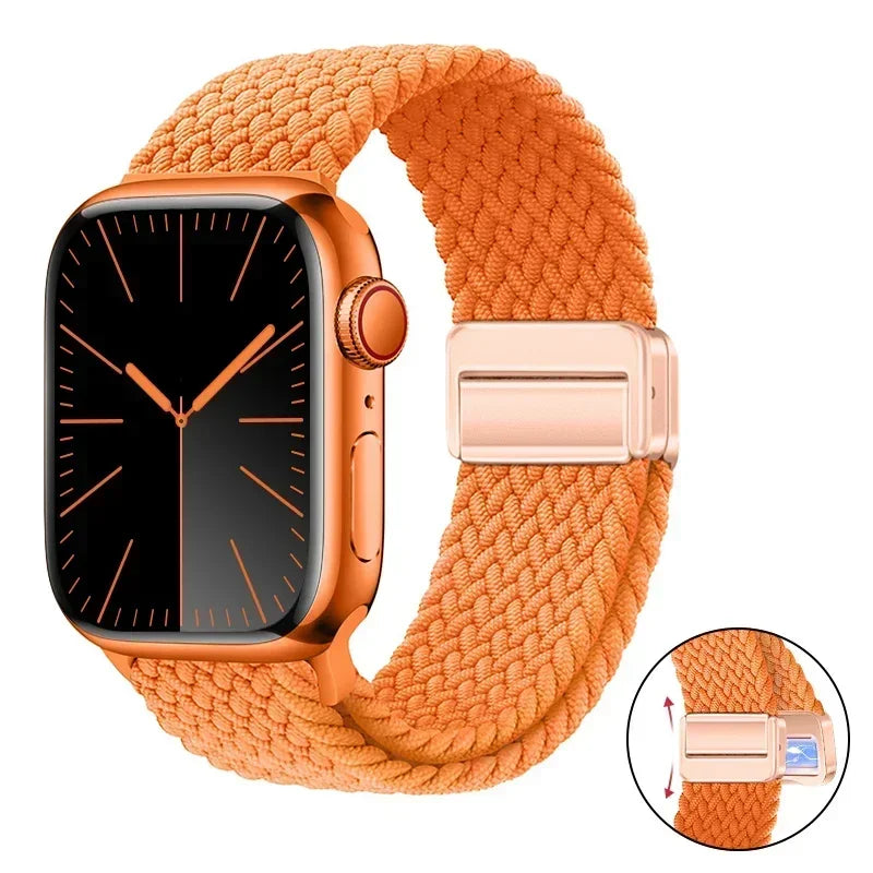 Magnetic Braided band For Apple Watch band 46mm 42mm 45mm 41mm 44mm 40mm Ultra 2 49mm Nylon band Apple Watch 10 9 8 7 6 5 4 SE