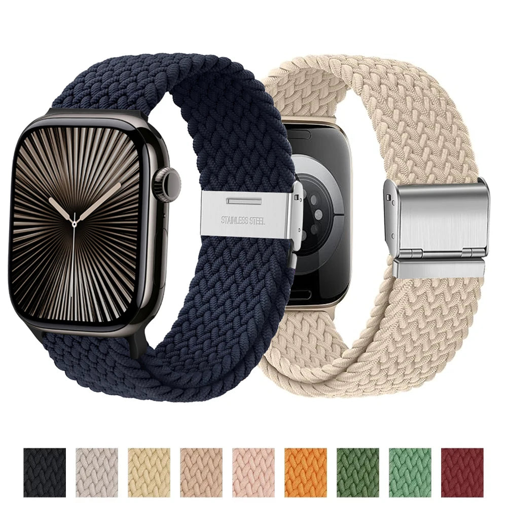 band For Apple Watch band 46mm 45mm 44mm 49mm 40mm 41mm 42mm Braided loop correa band Apple Watch Series 10 8 9 7 5 SE 6 4 Ultra