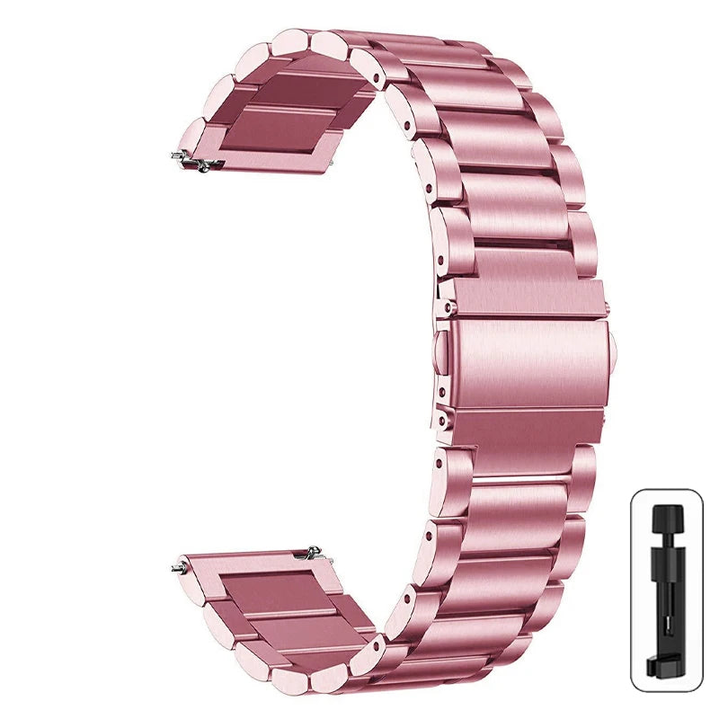 22mm 20mm Strap for Samsung Galaxy 7 6 5 4 40/44mm 6Classic Gear S3 Active2 Stainless Steel Bracelet for Huawei GT3 4Pro Amazfit