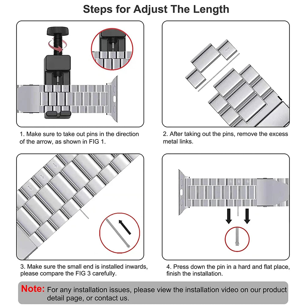 Classic stainless steel Correa for Apple Watch 10 46mm 42mm band Ultra 2 49mm 9 8 7 6 5 4 SE 45mm 44mm 41mm 40mm 3 38mm band