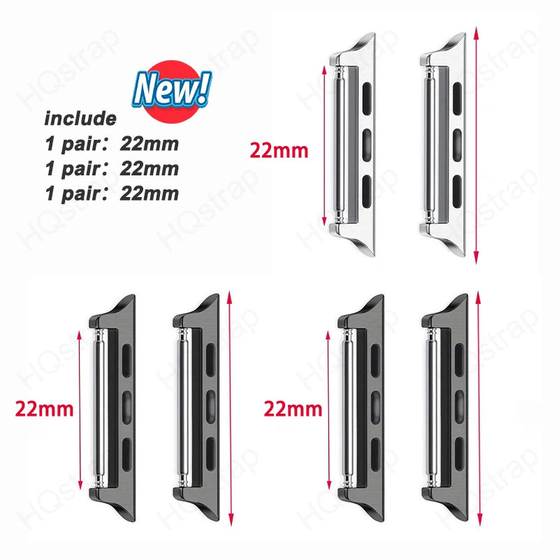 6 pces Connector for Apple Watch Ultra 2 49mm 44mm 45mm 42mm Stainless Steel Adapter for Apple Watch 9 8 7 6 5 4 SE 40mm 41mm 38mm