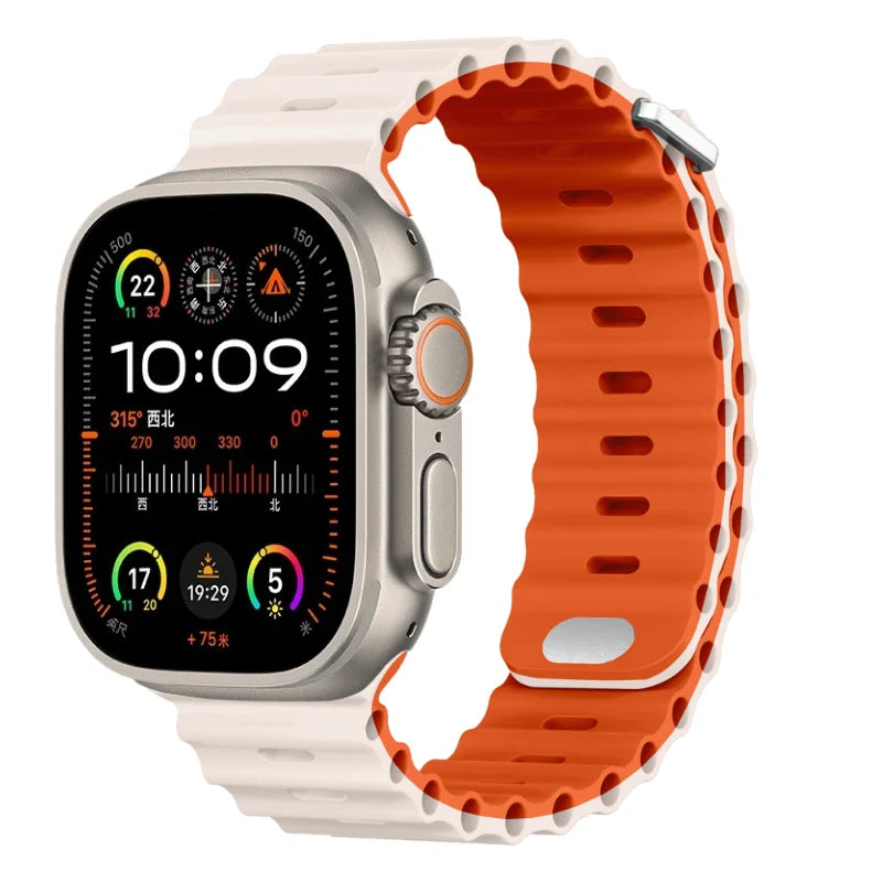 Ocean Silicone band for Apple Watch Ultra 2 3 49mm 45mm 44mm 46mm 42mm 40mm 41mm Sport band Apple Watch Series 11 10 9 8 7 6 SE band