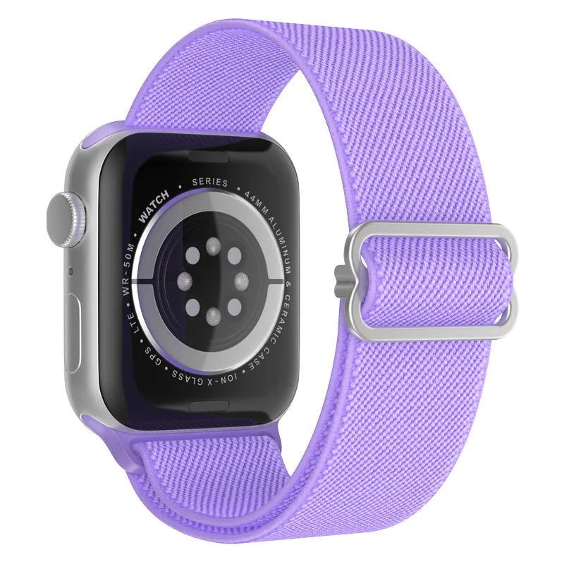 Nylon Elastic Solo Loop for Apple Watch Ultra 49mm band 45mm 44mm 46mm 41mm Scrunchie Adjustable band Apple Watch serie 6 7 8 9 10