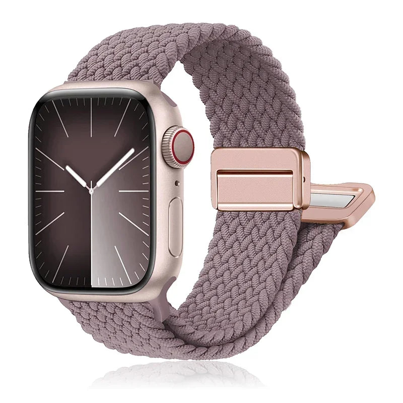 Magnetic band For Apple Watch band 44mm 40mm 45mm 46mm 49mm 41mm Nylon Braided band Apple Watch Series SE 5 4 7 6 8 9 10 Ultra 2