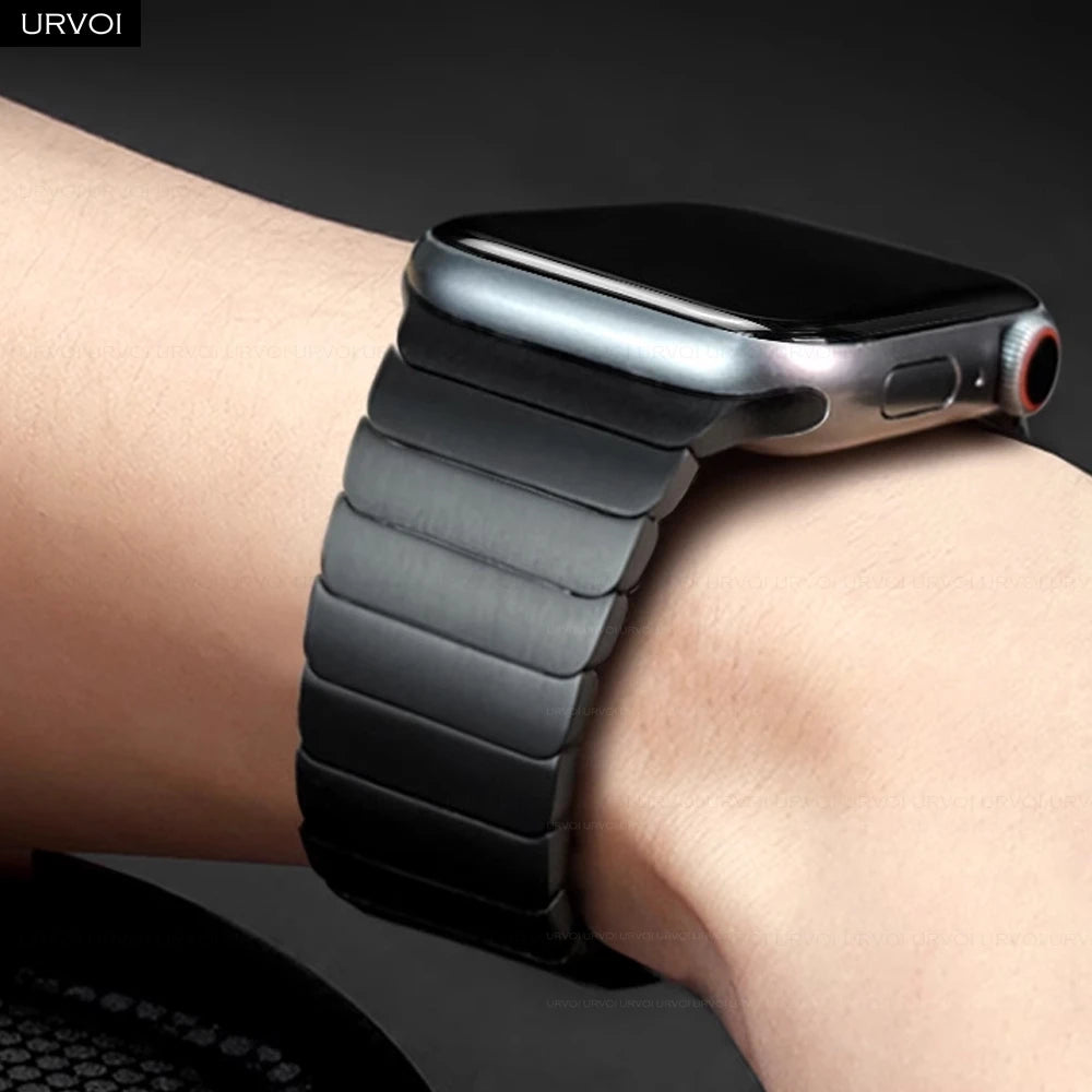 URVOI band for Apple Watch Ultra 3 2 Link band gen.1 3 stainless steel band butterfly clasp wristband for Apple Watch 45mm 46mm 49mm