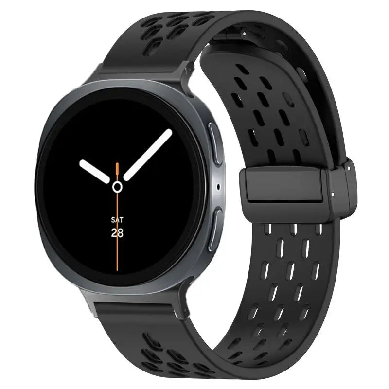 Silicone Strap for Samsung Galaxy Watch 8 40mm 44mm 8 Classic 46mm Magnetic Buckle Band Breathable Watchband No Gaps Bracelet