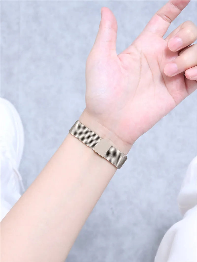 Magnetic Loop band For Apple Watch band 40mm 44mm 45mm 41mm 42mm 38mm Slim Stainless steel band Apple Watch Series 3 4 5 6 SE 7