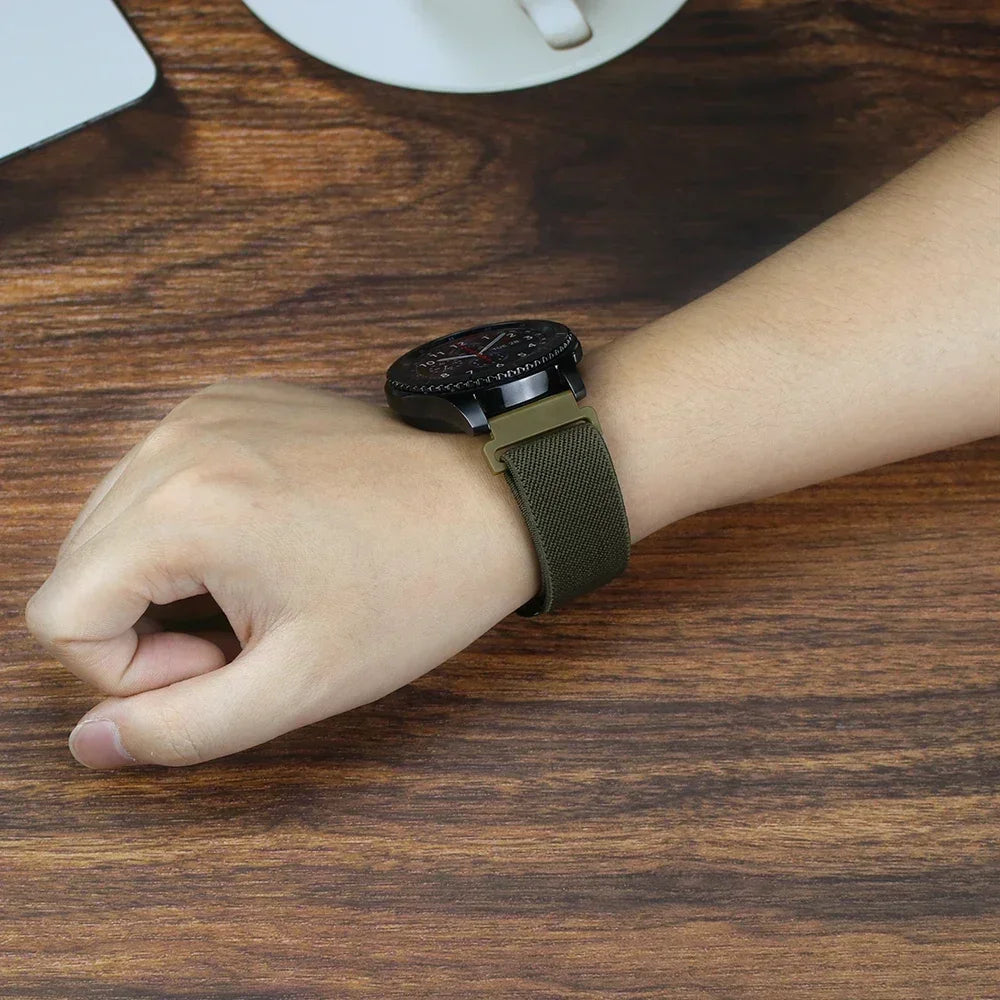 20mm 22mm Elastic Nylon Loop Strap for Samsung Galaxy Watch 4 5 6 7 40/44mm Pro Calssic 42/46mm Band Huawei Gt2/3 Amazfit Gts2/4