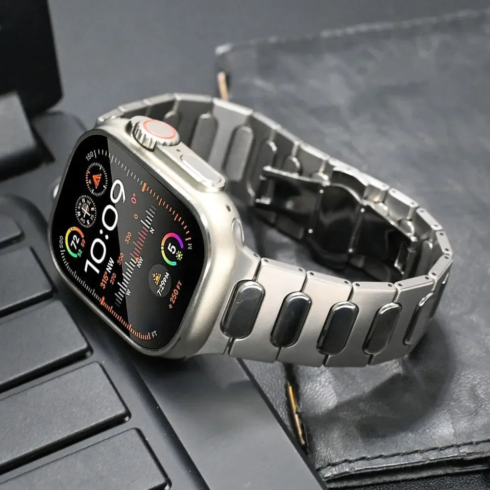Titanium band for Apple Watch Ultra 3 2 49mm 9 45mm Men band for Apple Watch Series 11 10 6 5 SE 44mm 46mm metal watch band