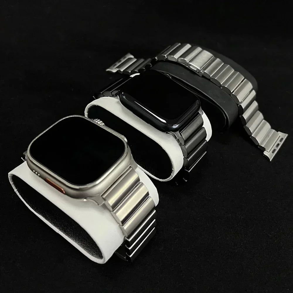 Luxury Titanium band For Apple Watch Ultra 2 49mm 45mm 41mm 44mm 46mm Men Business band For Apple Watch Series 10 9 8 7 6 5 4 SE band