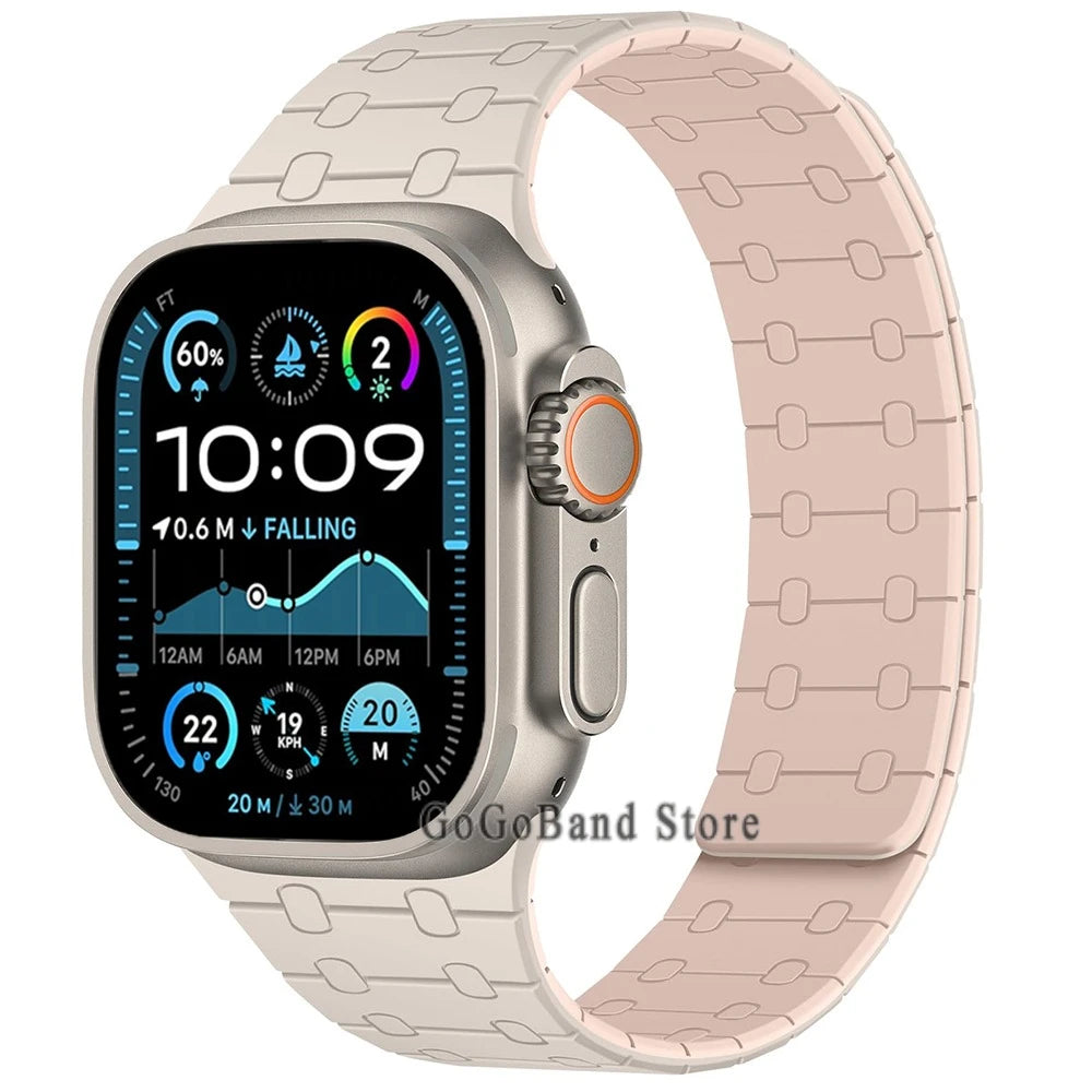 Magnetic Silicone band for Apple Watch Ultra 3 2 49mm 46mm 42mm 45mm 44mm sport band Apple Watch Series 11 10 9 8 7 6 SE 5 band