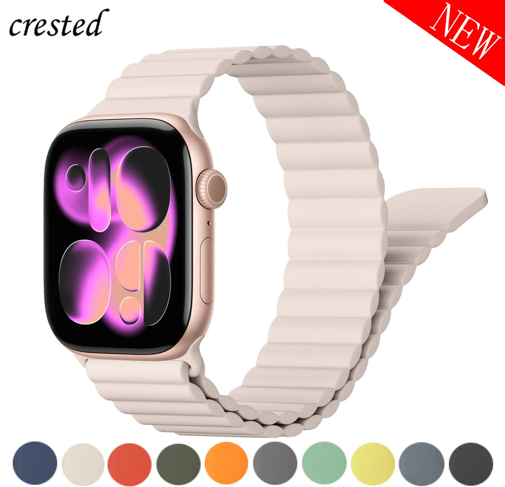 Magnetic Silicone band For Apple Watch band 44mm 45mm 40mm 46mm 42mm 49mm 41mm band Apple Watch Series 11 10 9 8 7 6 SE 3 Ultra2