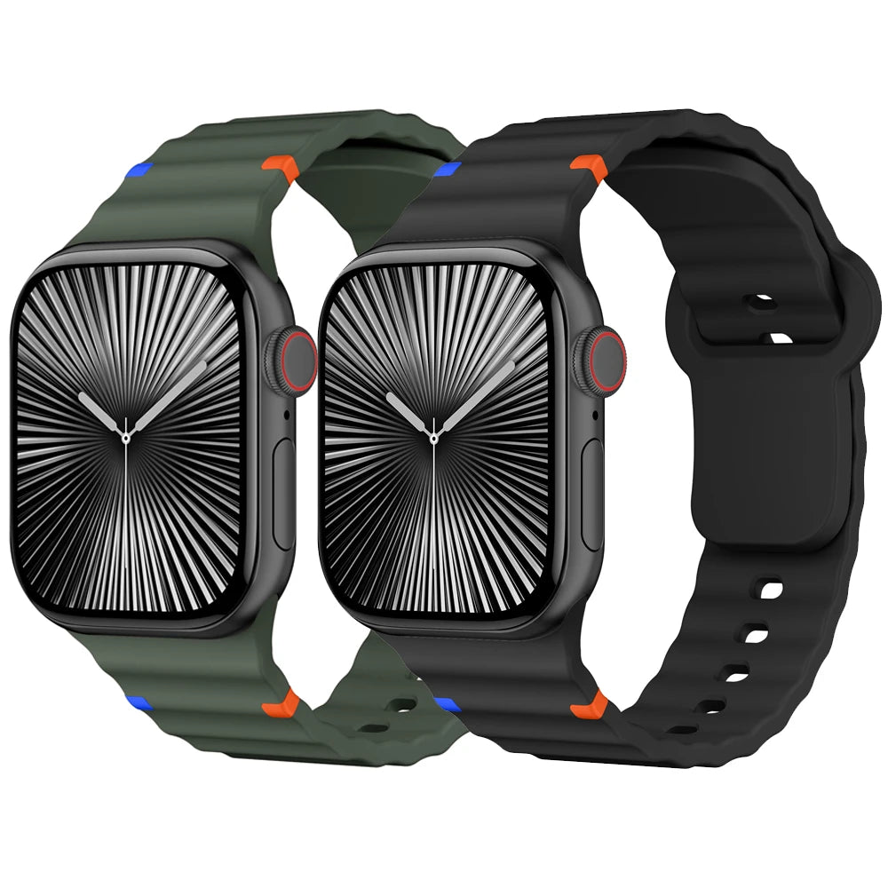 Sport Silicone band for Apple Watch band 44mm 40mm 49mm 45mm 46mm 42mm 38mm 41mm correa band Apple Watch Series 10 SE 9 Ultra 2