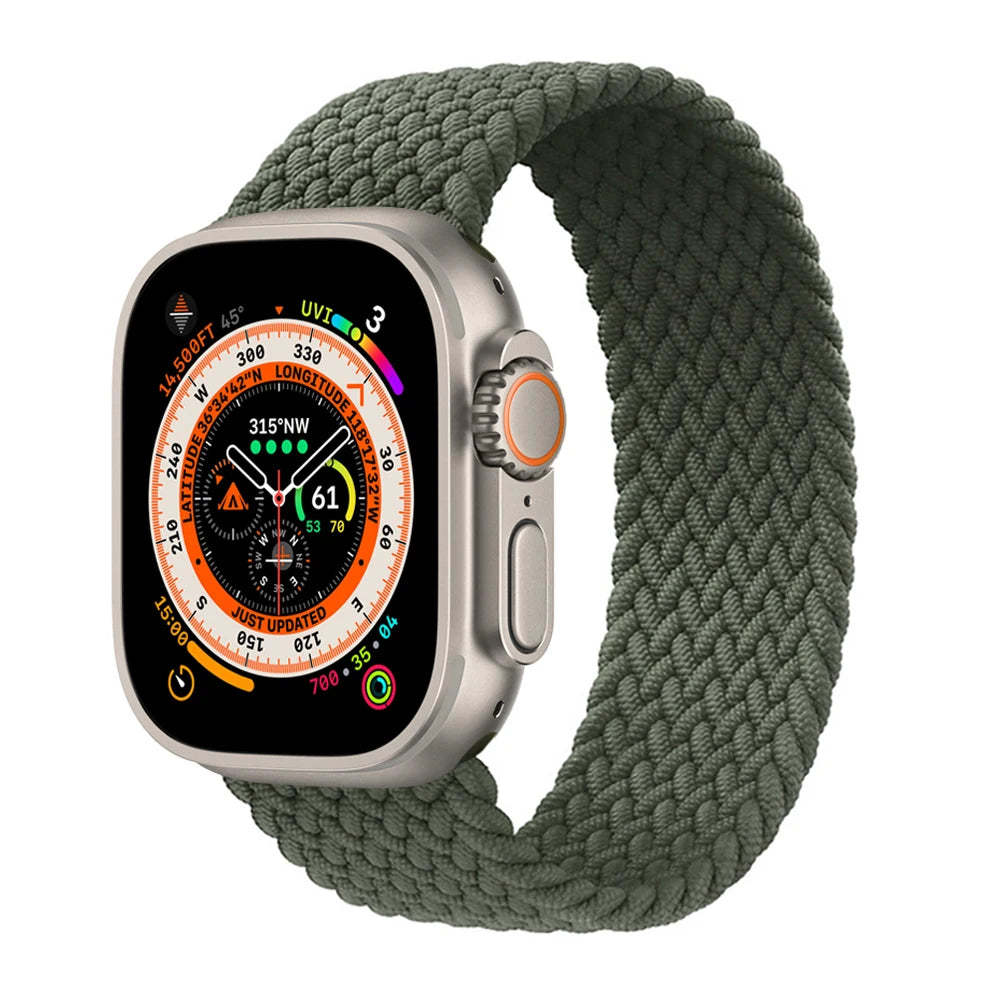 Braided Solo Loop For Apple Watch band 44mm 40mm 45mm 41mm 49mm 42mm 46mm band Apple Watch Series 10 9 SE 8 7 6 5 4 Ultra 2 Band
