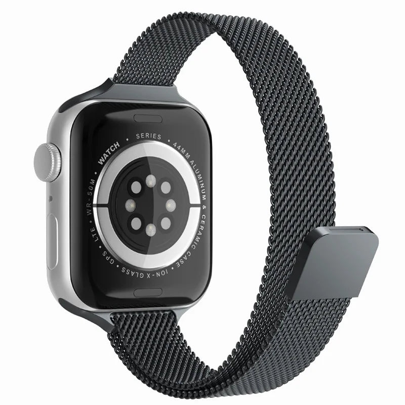 Magnetic Loop band For Apple Watch band 40mm 44mm 45mm 41mm 42mm 38mm Slim Stainless steel band Apple Watch Series 3 4 5 6 SE 7
