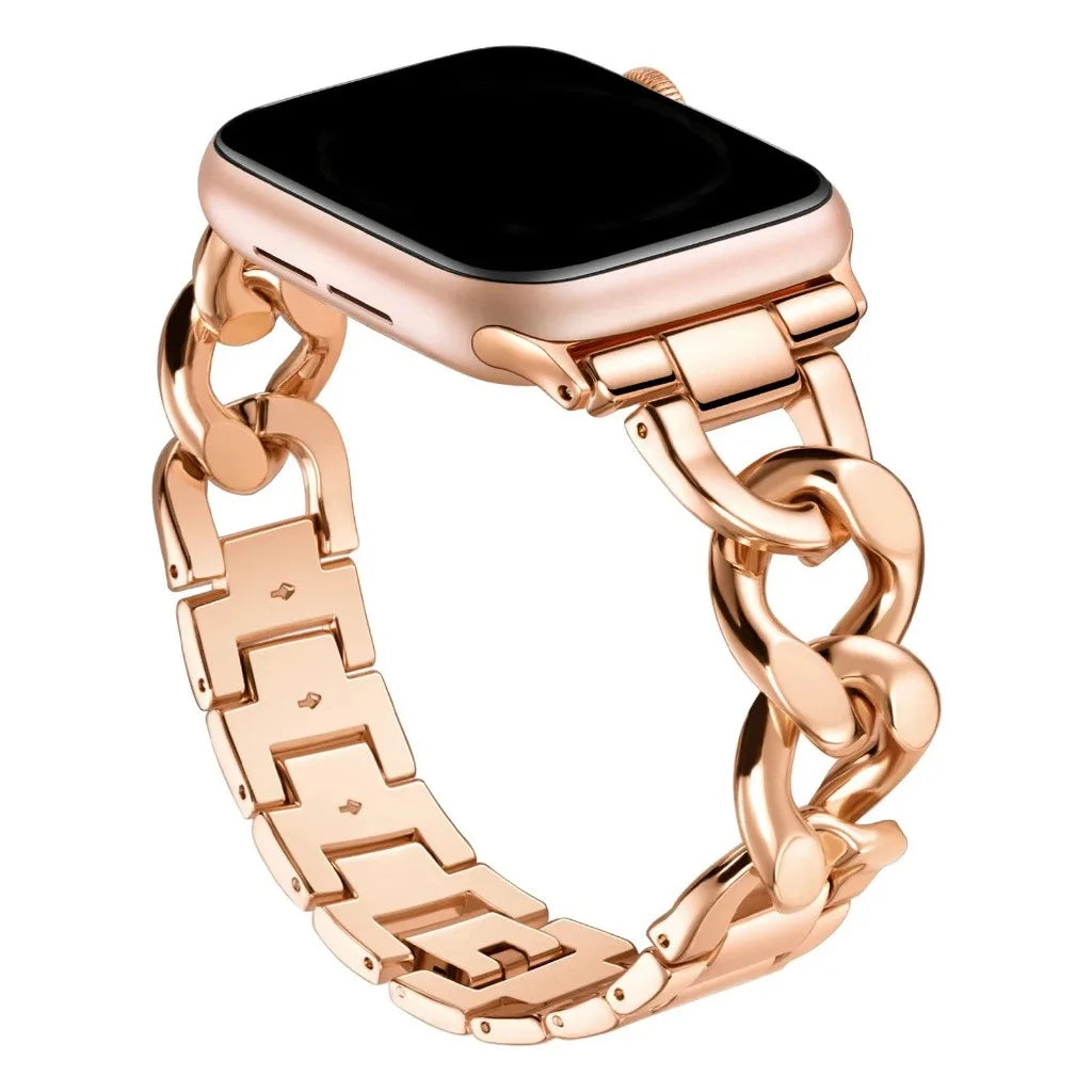 Luxury Gold Watch band For Apple Watch 44mm 8 7 9 41mm 6 5 Stainless Steel Women band For Apple Watch Ultra 40mm 42mm 49mm band.