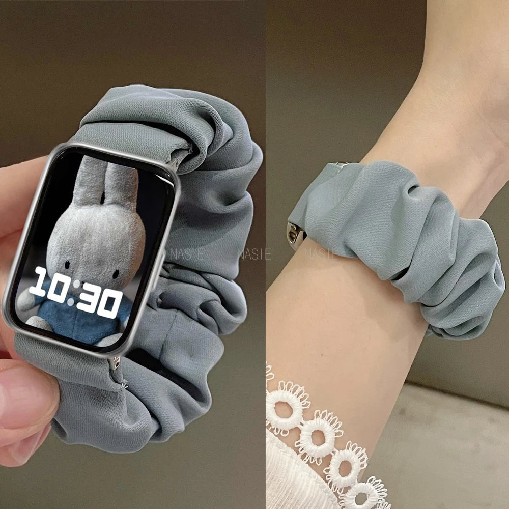 Scrunchie Strap for Samsung Galaxy Fit 3 Nylon Solo Loop Bracelet For Samsung Galaxy Fit3 SM-R390 Accessories