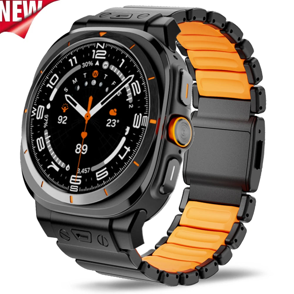 Titanium Watchband for Samsung Galaxy Watch Ultra 2025 47mm Luxury Rubber Strap for GALAXY WATCH ULTRA 47mm 2024 Men Metal Band