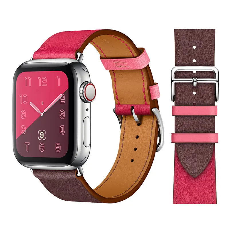 Leather watch band for Apple Watch 11 band 46mm 42mm 44mm 40mm 41mm 45mm 49mm 38mm band Apple Watch Series 10 Ultra3 9 8 7 6 5 SE 3