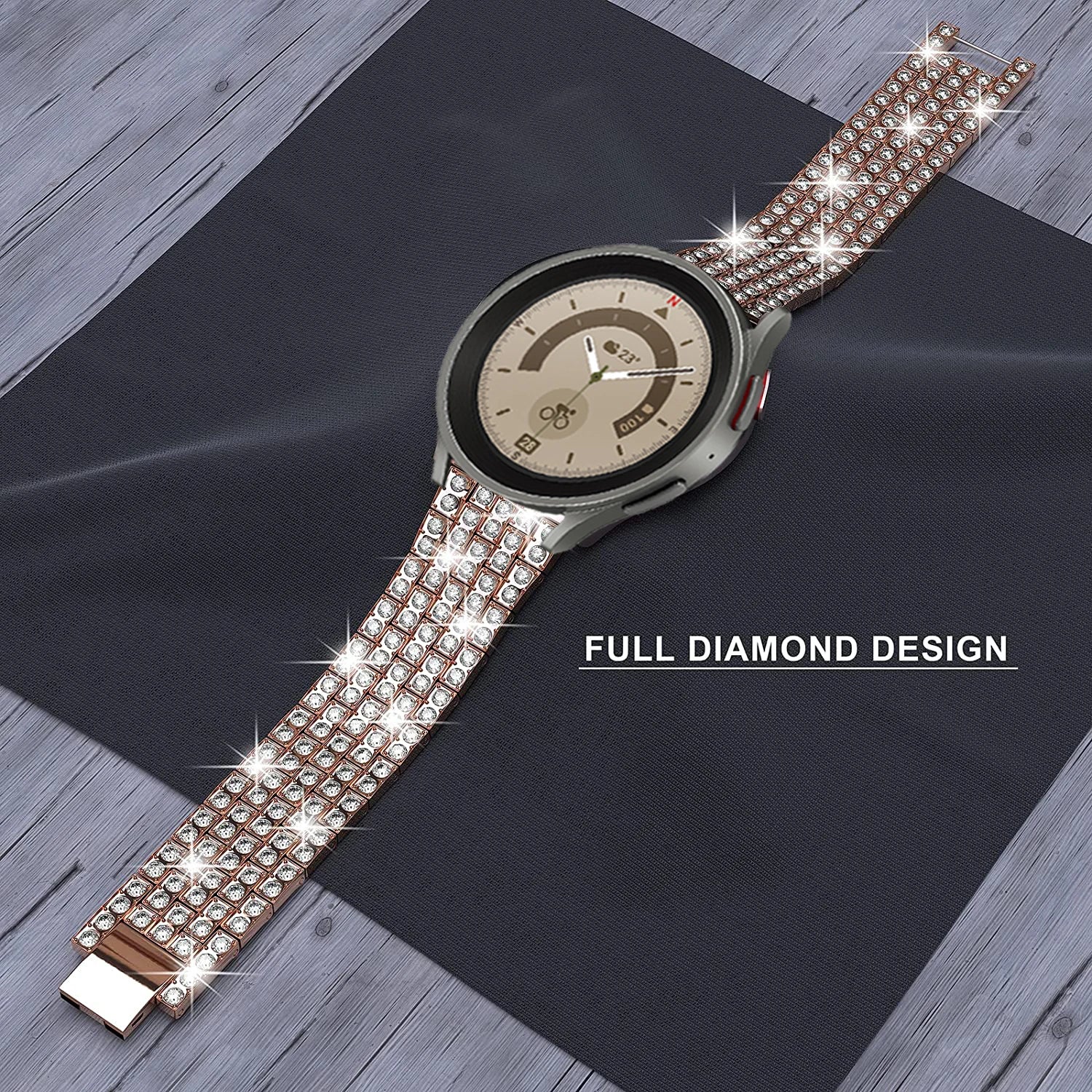 20/22mm Metal Strap for Samsung Galaxy Watch 7/6/5/4/Classic 47mm/active 2 Gear s3 Diamond Bracelet for Huawei GT234 5 pro 46mm