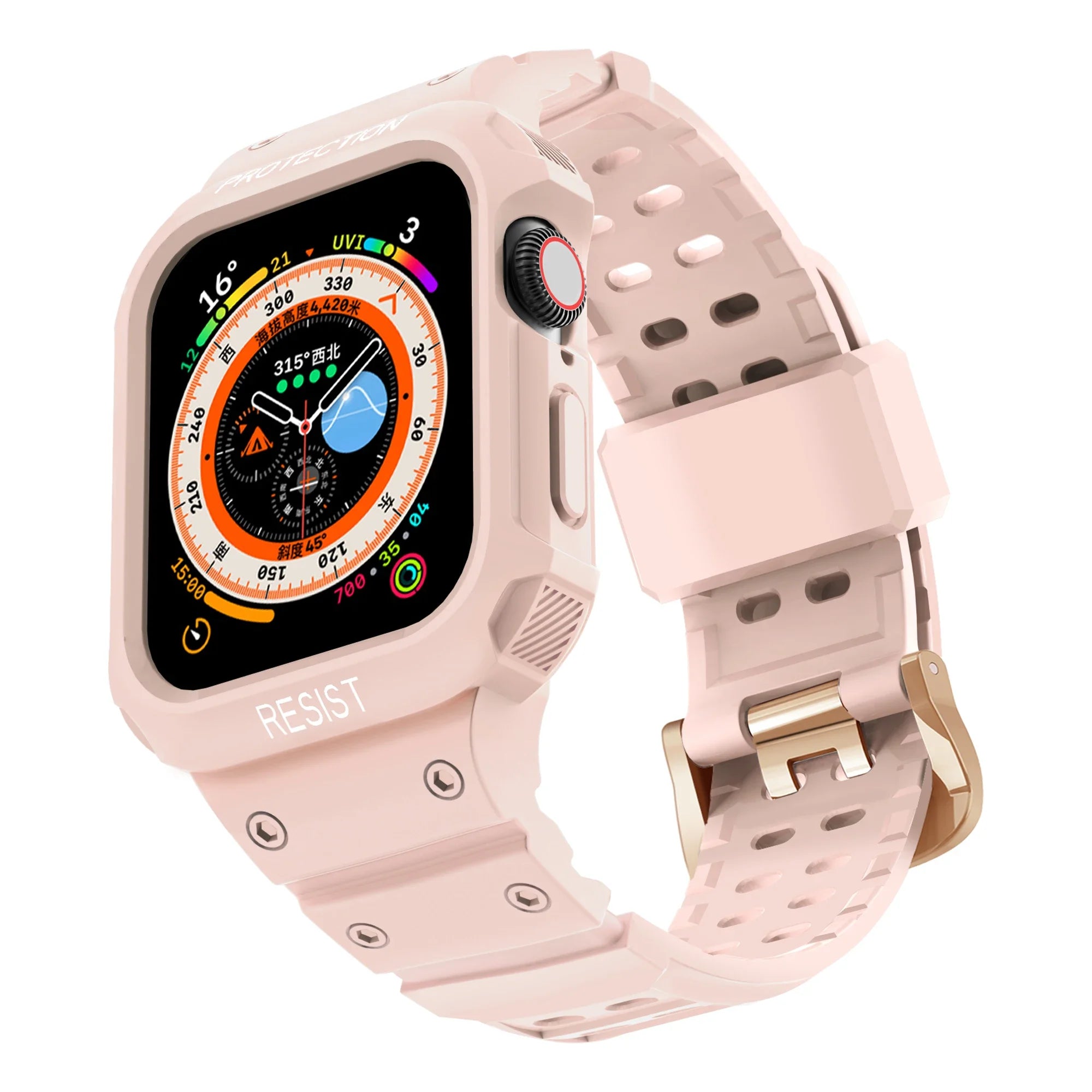 For Apple Watch 45mm 44mm 42mm 41mm 40mm Apple Watch Series 9 8 7 6 5 SE 4 3 2 1 band , Sport Protective Replacement Wristband